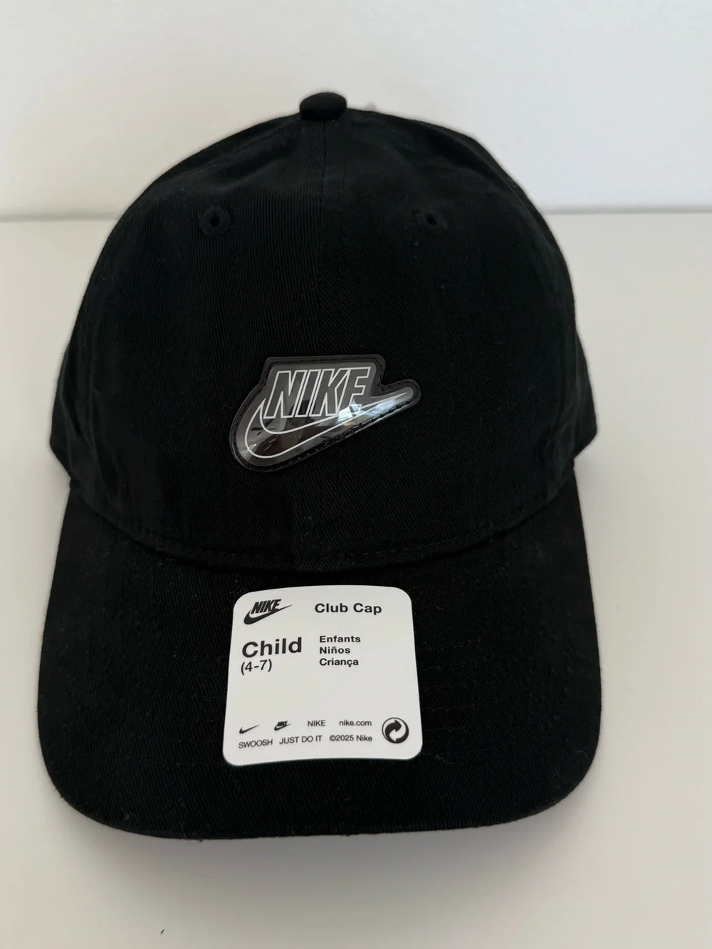 NWT Nike Kids Black Club Cap Adjustable Hat Size 4–7
